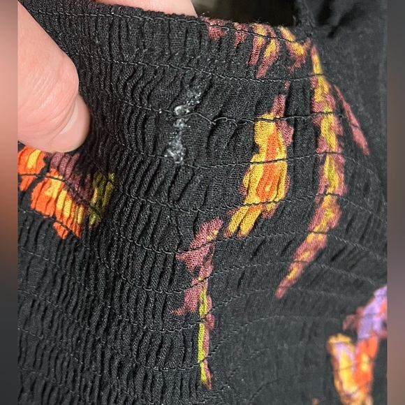 SO Black with Orange Floral Long Sleeve Sundress for Wedding Guest - Picture 8 of 9